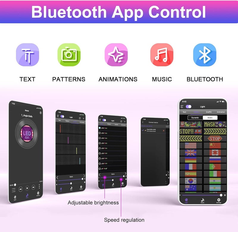 GOTUS LED Light Signs for Car,Programmable Flexible LED Sign,Bluetooth APP Control,Custom Text, Patterns, Animations - Image 4